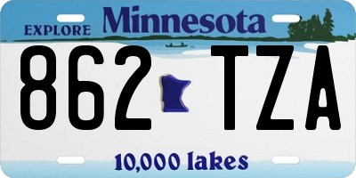 MN license plate 862TZA