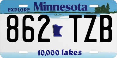 MN license plate 862TZB