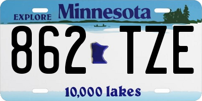 MN license plate 862TZE