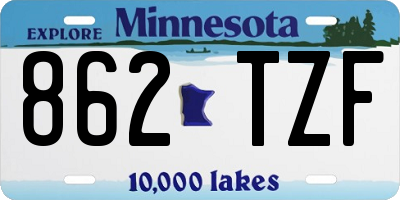 MN license plate 862TZF