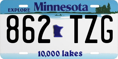 MN license plate 862TZG