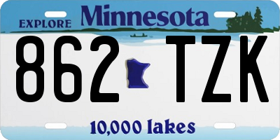 MN license plate 862TZK