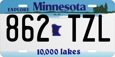 MN license plate 862TZL