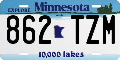 MN license plate 862TZM