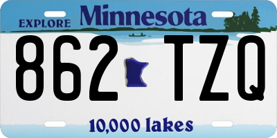 MN license plate 862TZQ