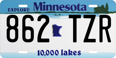 MN license plate 862TZR