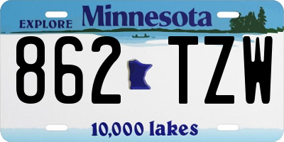 MN license plate 862TZW