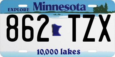 MN license plate 862TZX