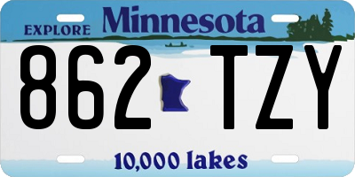 MN license plate 862TZY