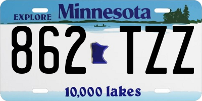 MN license plate 862TZZ