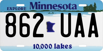 MN license plate 862UAA