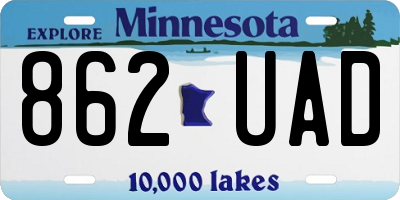 MN license plate 862UAD