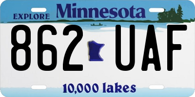 MN license plate 862UAF
