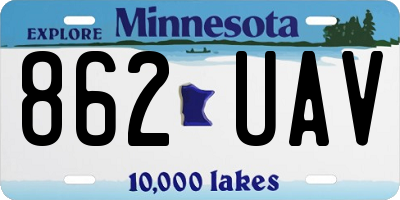 MN license plate 862UAV