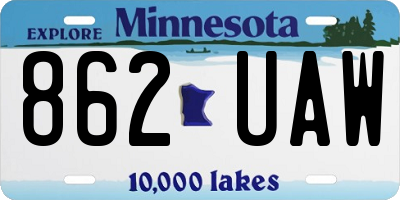 MN license plate 862UAW