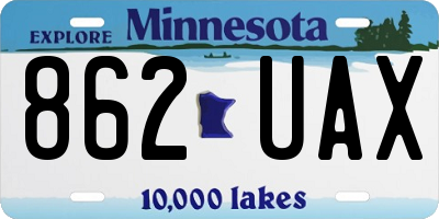 MN license plate 862UAX