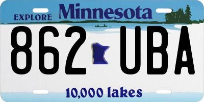 MN license plate 862UBA