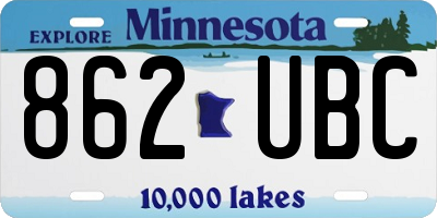 MN license plate 862UBC