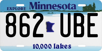 MN license plate 862UBE