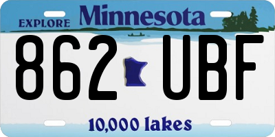 MN license plate 862UBF