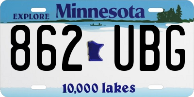 MN license plate 862UBG