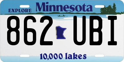 MN license plate 862UBI