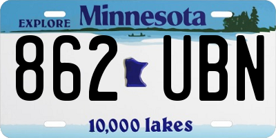 MN license plate 862UBN