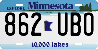 MN license plate 862UBO