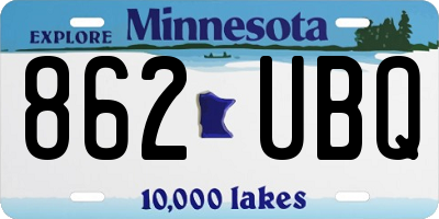 MN license plate 862UBQ