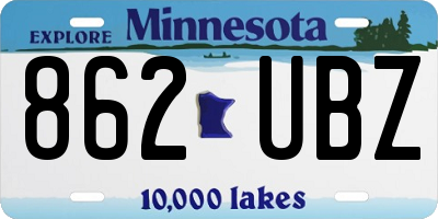 MN license plate 862UBZ