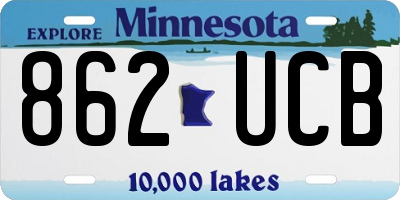 MN license plate 862UCB