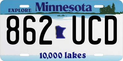 MN license plate 862UCD