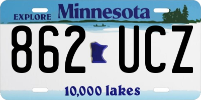 MN license plate 862UCZ