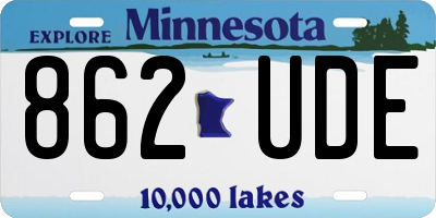 MN license plate 862UDE