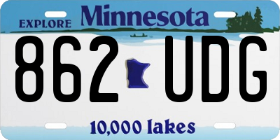 MN license plate 862UDG