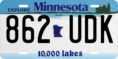 MN license plate 862UDK