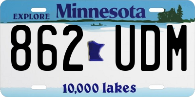 MN license plate 862UDM