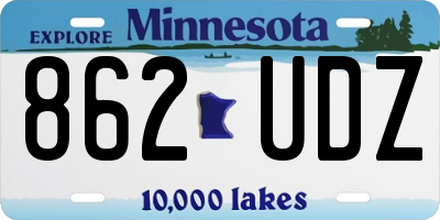 MN license plate 862UDZ