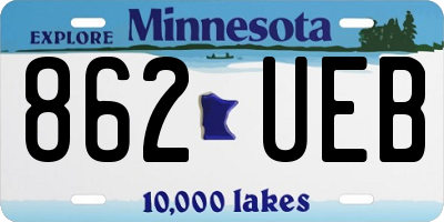 MN license plate 862UEB