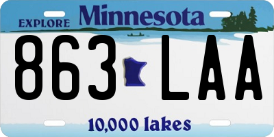 MN license plate 863LAA