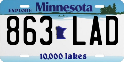 MN license plate 863LAD