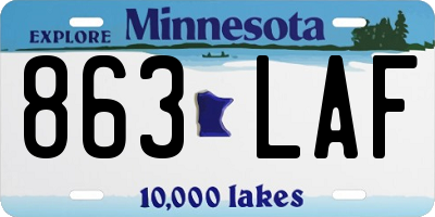 MN license plate 863LAF