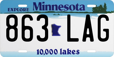 MN license plate 863LAG