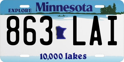 MN license plate 863LAI