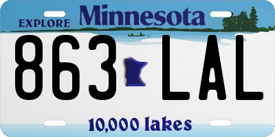 MN license plate 863LAL