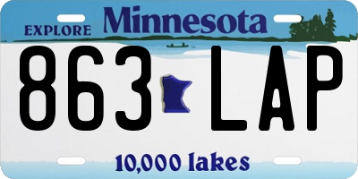 MN license plate 863LAP