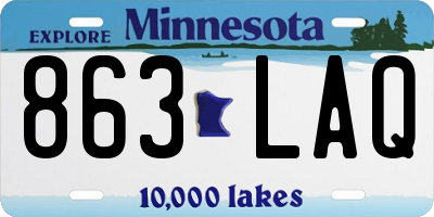 MN license plate 863LAQ