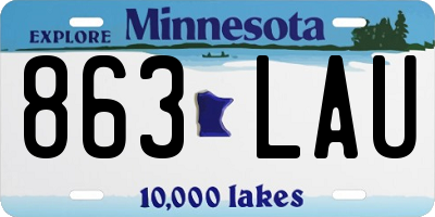 MN license plate 863LAU