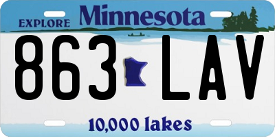 MN license plate 863LAV
