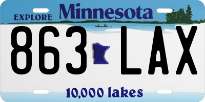 MN license plate 863LAX